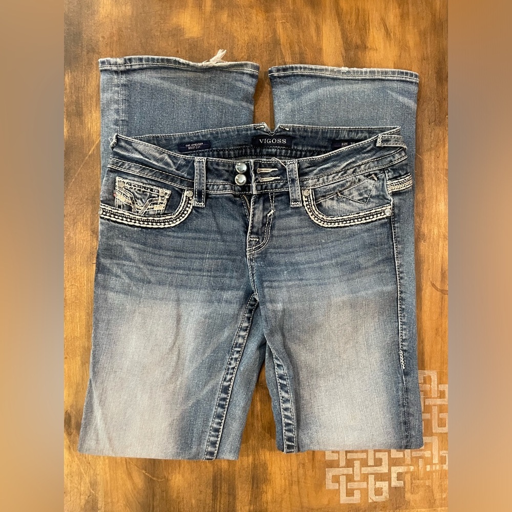 🤍Vigoss The Chelsea Bootcut Jean Size 7/8 33 Inch Inseam - Picture 4 of 4